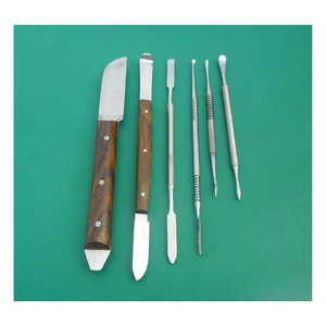 Juego de instrumentos manuales de acero inoxidable plateado para encerado dental, certificado CE, instrumentos quirúrgicos dentales de clase. - Product Image 1