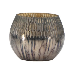New Arrival Silver Antique Mouth Blowing Glass Scented Soy Wax Candle <b>Jar</b> for Home <b>Decor</b> Gifting Indoor Burn Time 20-40 Hours - Product Image 4