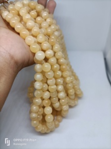 High quality Yellow Calcite 8mm 45 to 48 natural beads string wholesale crystal For <b>healing</b> & energy meditation reiki crystal - Product Image 2