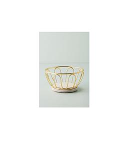 Panier à fruits rond classique en métal pour l'organisation de la cuisine, avec une structure équilibrée et une finition décorative - Product Image 2