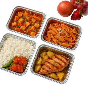 Plateau rectangulaire de conteneur de papier d'aluminium de récipient de BBQ de dinde profonde à emporter jetable - Product Image 1