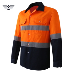 Camiseta Polo de Trabajo de Seguridad Reflectante de Poliéster de Manga Larga para Hombre, Talla Grande, Uniforme Industrial de Alta Visibilidad - Product Image 2