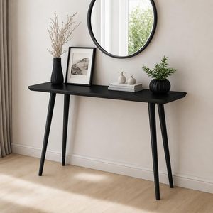 Table console en bois noir pour salon, table d'appoint moderne pour entrée, table de couloir en bois pour la décoration de la maison - Product Image 6