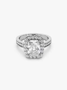 <b>Silver</b> Classic <b>Solitaire</b> <b>Ring</b> Made With Pure 925 <b>Silver</b> Rhodium Plated Wedding <b>Ring</b> with Zircon Double <b>Ring</b> for Women Handmade - Product Image 1
