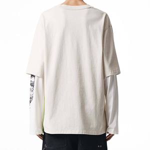 เสื้อยืดแขนยาวผู้ชายไซส์ใหญ่พิมพ์ลายมังกรผ้าฝ้ายสไตล์สตรีทคอกลมทรงพอดีตัว - Product Image 6