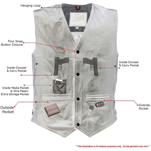 Mens Fashion Style <b>Leather</b> Motorcycle Vest Soft Texture Snap Closure Biker Waistcoat For Daily Use <b>Sleeveless</b> <b>jacket</b> For Sale - Product Image 5