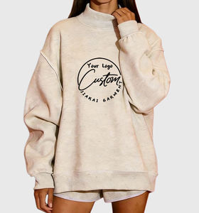 Women's Pink Solid Crewneck Sweatshirt Loose Fit <b>Long</b> <b>Sleeve</b> Casual Pullover <b>Top</b> 100% Cotton Streetwear Winter - Product Image 2