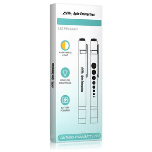 Stylo lumineux rose pour infirmières LED médicale avec interrupteur à un bouton Modes de lumière blanche et chaude Jauge d'élève Règle de 5cm - Product Image 5