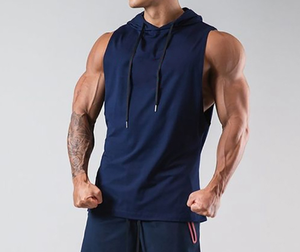 Custom Sleeveless Hoodie Wholesale Gym Tank Hoodie Athletic Workout Pullover Fitness Training Vest OEM ODM Private <b>Label</b> - Product Image 3