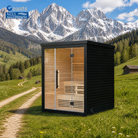 Sauna extérieur en bois de pruche pour pâturages alpins, verre trempé 8 mm, chauffage électrique pour chalet de montagne, villa, spa relaxant