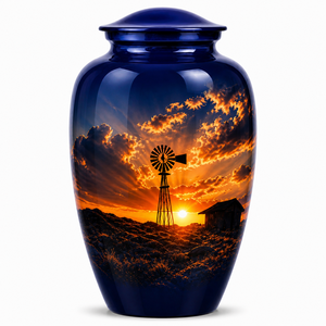 Nueva urna funeraria con diseño de molino de viento y esmalte para cenizas de adultos, para urnas conmemorativas de cremación. - Product Image 4