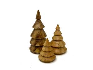 Juego de Decoración Navideña de Madera, 3 Piezas, Decoración Rústica Hecha a Mano para Mesa, Tema Forestal, Forma Triangular, Decoración Invernal para el Hogar - Product Image 3