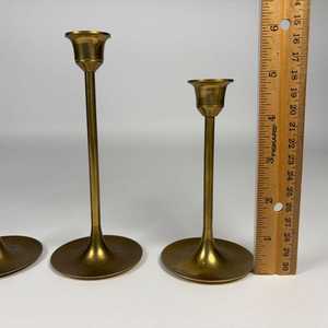 Luxury <b>Brass</b> <b>Candlestick</b> <b>Holder</b> Set Of 5 Tiered Tall <b>Brass</b> Candle <b>Holders</b> Collection With Multiple Heights For Luxury Home By UO - Product Image 5