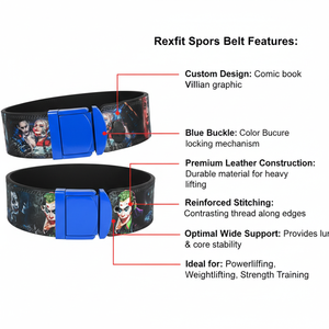 เข็มขัดยกน้ำหนัก Rexfit Sports Premium ทำจากหนัง สำหรับเพาะกาย ปรับระดับได้ พร้อมหัวเข็มขัดโลหะ ช่วยพยุงหลัง - Product Image 3