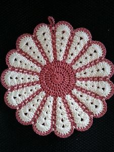 Delicate Crochet Daisy Coaster Handmade White Yellow Petals Cotton Yarn Heat Resistant <b>Table</b> Mat Boho Farmhouse <b>Kitchen</b> Decor - Product Image 5