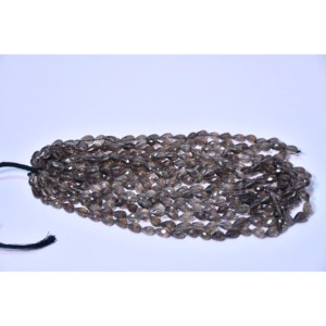 Perles en pierres précieuses naturelles en gros, perles en quartz fumé en forme de goutte de 3 mm, perles en vrac, brins de perles en pierre pour la fabrication de bijoux, provenant de Jaipur, Inde - Product Image 4