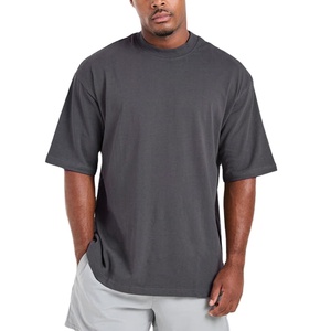 Camiseta de algodón de lujo personalizada para hombre, de cuello simulado, extragrande, lisa, con estampado de logotipo, estilo urbano - Product Image 1