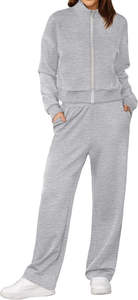 High Quality Breathable Winter Solid Hooded Custom Logo Casual Ladies Hoodie Sports Set Tracksuit for Women - Product Image 6