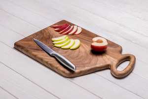 Elegant Wooden Chopping Block Engraved Slogan Rectangular With Wooden Handle Kitchenware Cutting <b>Board</b> By Universal Overseas - Product Image 3