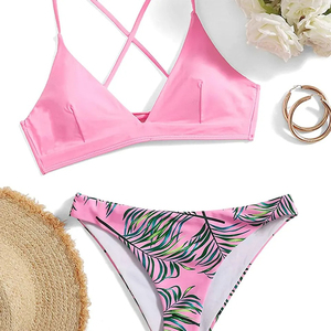 Ensemble de bikini sexy pour femmes, tendance, vente en gros OEM, avec string et couleurs contrastées, respirant, personnalisable - Product Image 3