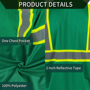 Vêtements de travail à manches courtes, durables, confortables et protecteurs, polo de sécurité haute visibilité, vêtements de travail en plein air, chemise de sécurité - Product Image 5