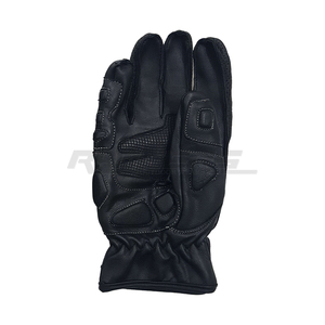 Gants de moto noirs en cuir premium avec protection des articulations, pour une conduite sécurisée, fournisseur de marque privée, gants de motard anti-impact - Product Image 2