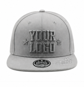 Gorra Snapback Personalizada Gris con Visera Plana, Bordado Tonal 3D, Seis Paneles, Gorra de Béisbol de Algodón, Fabricante OEM ODM - Product Image 1