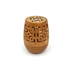 Brûleur d'encens en céramique fait main avec motif géométrique ajouré, diffuseur aromatique de style indien, utilisation toutes saisons, artisanat tendance - Product Image 2