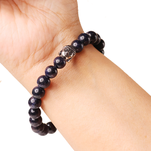 High Quality <b>Bracelet</b> Blue Goldstone Buddha <b>Beads</b> Stone <b>Bracelet</b> Crystal Gemstone Fashion Jewelry <b>Men</b> and Women Gift Energy - Product Image 2