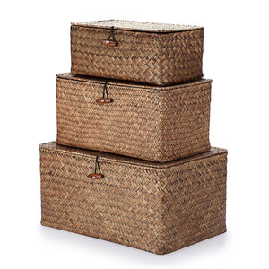 Boîtes de rangement pour chaussures en jonc de mer pliables, prix de gros le plus bas, livraison directe d'usine, boîtes en raphia - Product Image 6