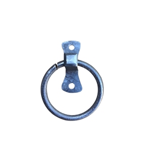 Plaque de porte martelée avec anneau décoratif en fer, finition thermolaquée, pour pêne de porte, poignée de meuble ou décoration murale - Product Image 3