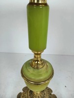 Table basse traditionnelle en laiton avec plateau en marbre vert, meubles décoratifs pour salon