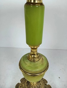 โต๊ะกาแฟทองเหลืองแบบดั้งเดิมพร้อมท็อปหินอ่อนสีเขียว เฟอร์นิเจอร์ตกแต่งห้องนั่งเล่น - Product Image 2
