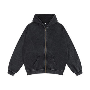 Men <b>Zip</b> Up Acid Wash Hoodie Full <b>Zip</b> <b>Hooded</b> Sweatshirt Vintage Style Casual Streetwear Relaxed Fit Daily Wea - Product Image 1