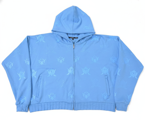 Sudadera con capucha y cremallera de alta calidad para hombre, estilo urbano, sublimada, de algodón tejido, estilo oversized. - Product Image 1