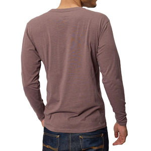 Chemise unisexe en coton 100% de haute qualité à manches longues, tricotée unie, avec logo brodé, vente en gros - Product Image 4