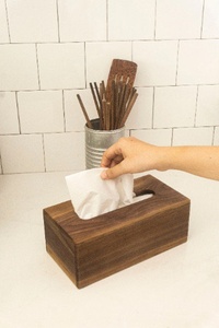 Modern Wood <b>Tissue</b> Box Free Standing Rectangular Design Natural Finish in Affordable Price - Product Image 4