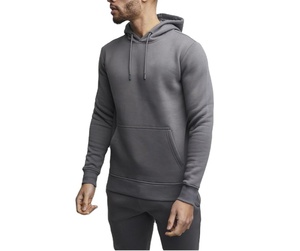 Sudadera con Capucha Gris para Hombre, Color Sólido, Corte Casual, para Otoño, Transpirable, Corte Regular, Bolsillos Laterales, 100% Algodón - Product Image 1