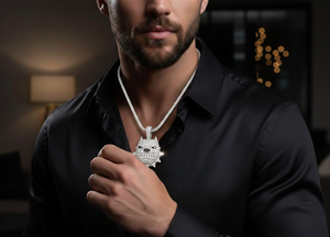 Pendentif Hip Hop Iced Out Bouledogue en Or 10K 14K avec Diamants, Visage de Chien, Chaîne Statement pour Homme, Bijoux - Product Image 2