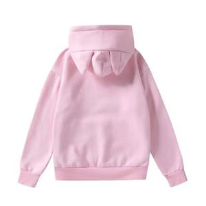 Sweat à capuche rose pour femme avec oreilles de chat, 100 % coton, manches longues, polaire, haute qualité, streetwear décontracté, pull de jogging - Product Image 2