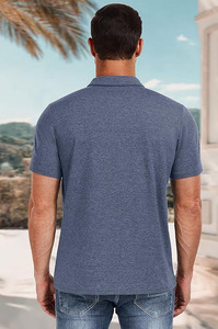 Polo de Algodón Azul Marino para Hombre, Manga Corta, Casual, para Golf, con Logotipo Personalizado, Fabricante Mayorista OEM ODM - Product Image 2