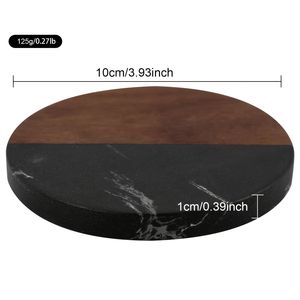 20 piezas de elegantes posavasos de madera con patrón de mármol gris y marrón, resistentes al calor y antideslizantes, vajilla promocional para el hogar y la oficina. - Product Image 2