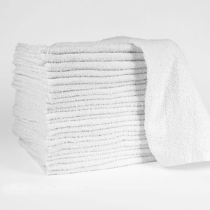 Top Exporter 100% Cotton Commercial Ribbed <b>Bar</b> Mop <b>Towels</b> 16x19 32 oz Heavy Absorbent Bleached White Kitchen Cleaning Cloths - Product Image 3