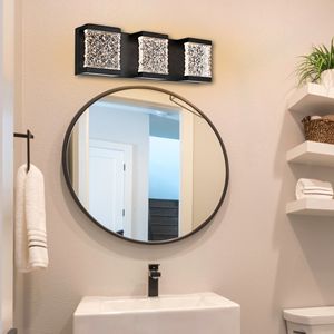 Moderna luce da bagno a LED a 6 luci luce da parete in vetro cristallo nero da 39 pollici per camera da letto uso in corridoio - Product Image 2