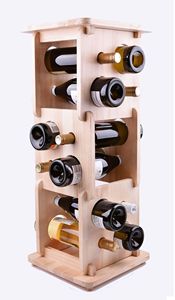Aqdus Saleem KAYANN Porte-bouteilles vertical de table, support de rangement rustique, capacité 12 oz, rectangulaire, pour salle à manger, bar, maison - Product Image 2