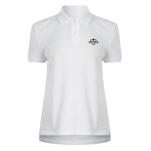 Camiseta Polo de algodón informal para mujer para entrenamiento deportivo patrón sólido con logotipo bordado decoración de botones de talla grande - Product Image 1