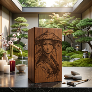 Urna Funeraria Ecológica de Madera Natural Voxo International, Caja de Cremación Conmemorativa Grabada, Ataúd Personalizado para Cenizas, 200 Cubic - Product Image 5
