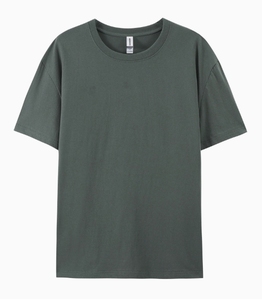 Camiseta de algodón 100% puro de 180g, cuello redondo, manga corta, estilo euroasiático, camiseta básica de color sólido para hombre. - Product Image 5