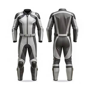 Combinaison de moto pour homme à manches longues, noire et grise, coupe-vent, toutes saisons, ensemble de vêtements de moto, ensemble de tourisme moto - Product Image 1
