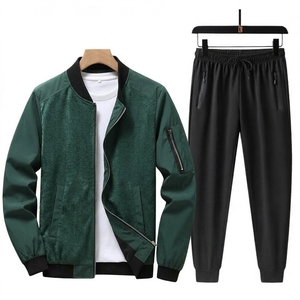 Custom Logo Men's Full Zip Tracksuit <b>Set</b> Two Piece Jogging Suit Casual <b>Gym</b> Training Sportswear - Product Image 2